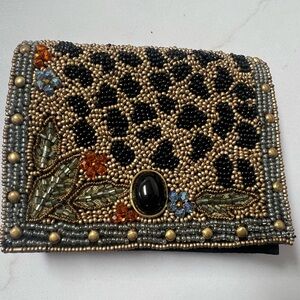 NWT Mary Frances Untamed Beaded Wallet